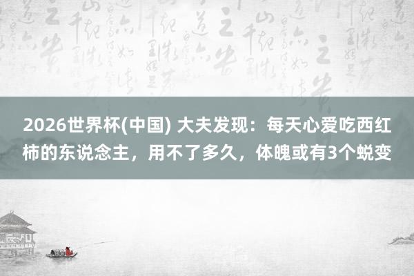 2026世界杯(中国) 大夫发现：每天心爱吃西红柿的东说念主，用不了多久，体魄或有3个蜕变