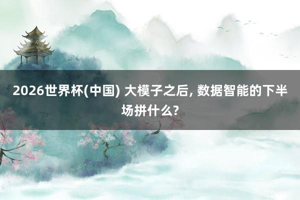 2026世界杯(中国) 大模子之后， 数据智能的下半场拼什么?