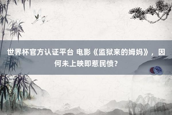 世界杯官方认证平台 电影《监狱来的姆妈》，因何未上映即惹民愤？