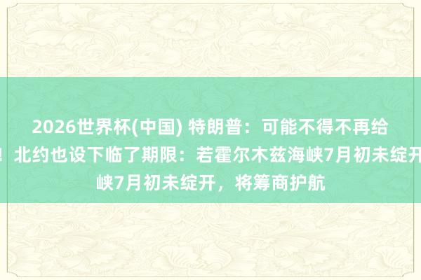 2026世界杯(中国) 特朗普：可能不得不再给伊朗狠恶一击！北约也设下临了期限：若霍尔木兹海峡7月初未绽开，将筹商护航