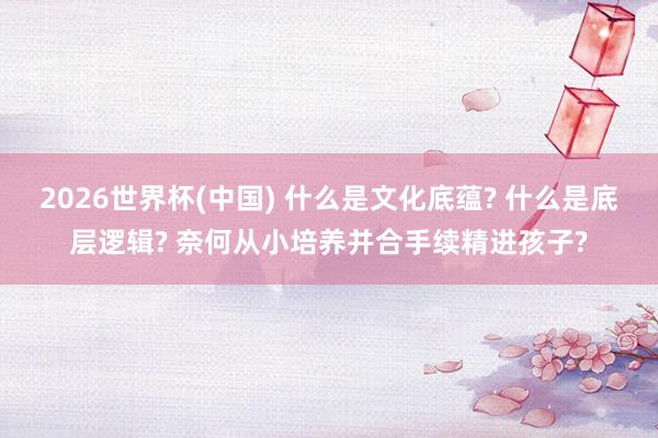 2026世界杯(中国) 什么是文化底蕴? 什么是底层逻辑? 奈何从小培养并合手续精进孩子?