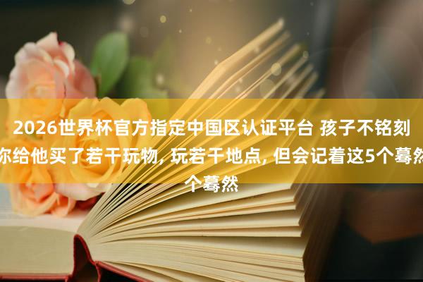 2026世界杯官方指定中国区认证平台 孩子不铭刻你给他买了若干玩物， 玩若干地点， 但会记着这5个蓦然
