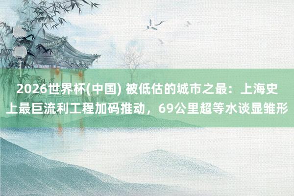 2026世界杯(中国) 被低估的城市之最：上海史上最巨流利工程加码推动，69公里超等水谈显雏形