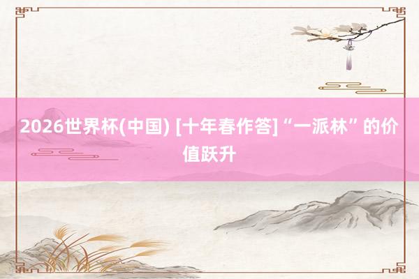 2026世界杯(中国) [十年春作答]“一派林”的价值跃升