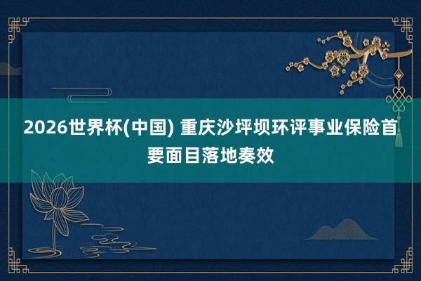 2026世界杯(中国) 重庆沙坪坝环评事业保险首要面目落地奏效