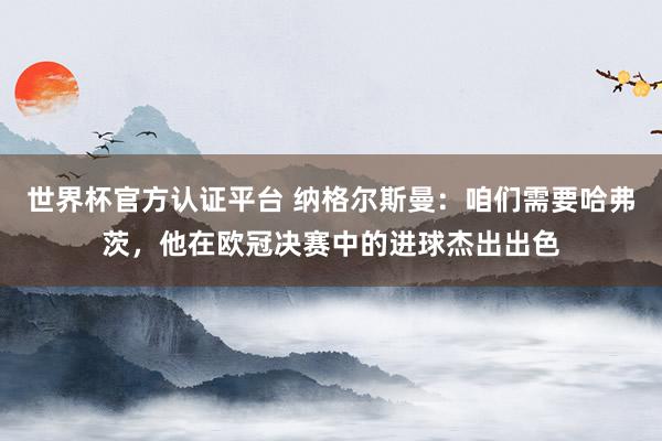 世界杯官方认证平台 纳格尔斯曼：咱们需要哈弗茨，他在欧冠决赛中的进球杰出出色