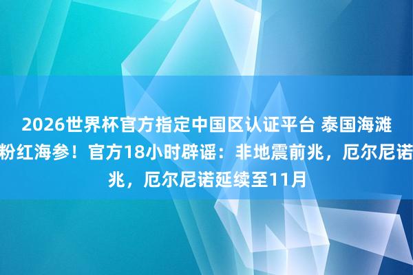 2026世界杯官方指定中国区认证平台 泰国海滩惊现数百万粉红海参！官方18小时辟谣：非地震前兆，厄尔尼诺延续至11月