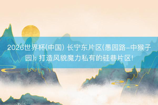2026世界杯(中国) 长宁东片区(愚园路-中猴子园): 打造风貌魔力私有的硅巷片区!