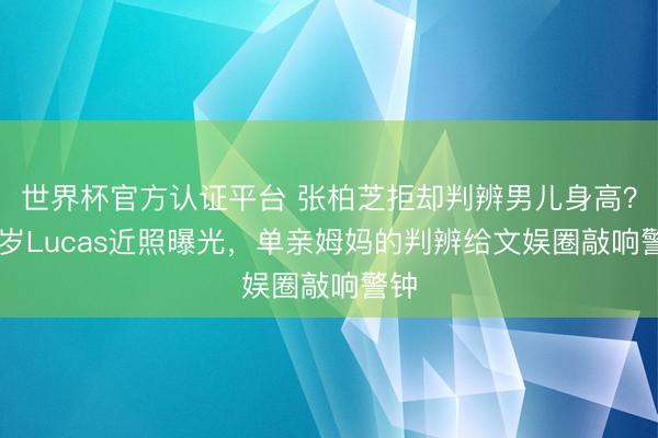 世界杯官方认证平台 张柏芝拒却判辨男儿身高？18岁Lucas近照曝光，单亲姆妈的判辨给文娱圈敲响警钟
