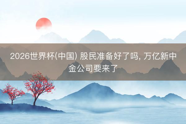 2026世界杯(中国) 股民准备好了吗， 万亿新中金公司要来了